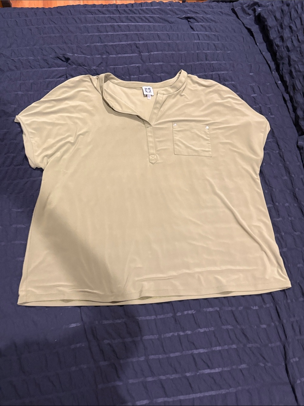 green v neck blouse